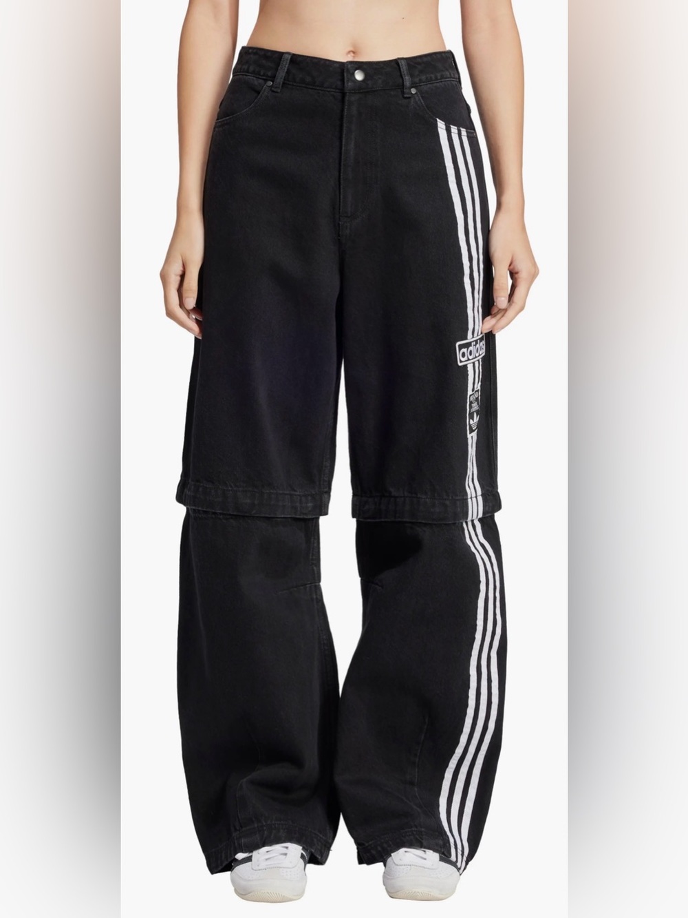 adidas Originals 3-Stripes High Waist Convertible Jeans 24